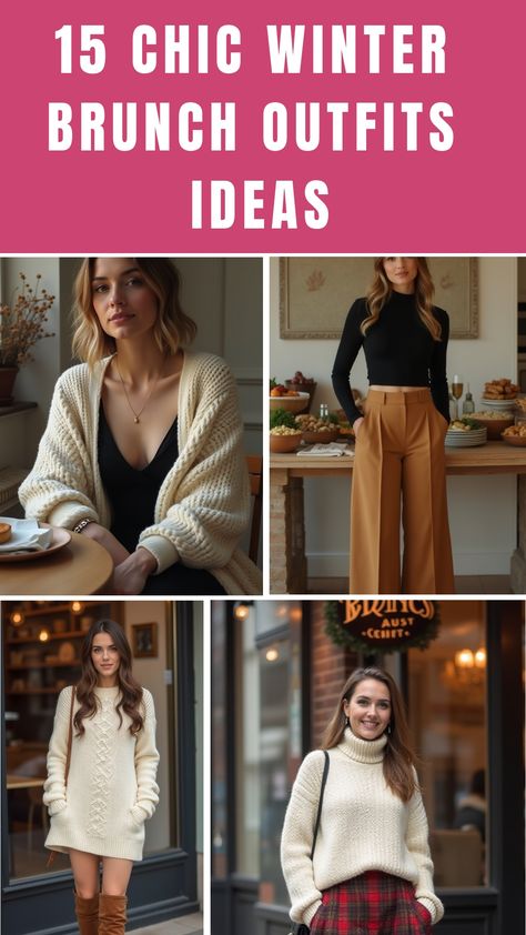 15 Chic Winter Brunch Outfits Ideas City Brunch Outfit Winter, Outfits To Eat Out, Brunch Pants Outfit, Saturday Breakfast Outfit Casual, California Brunch Outfit, Quiet Luxury Brunch Outfit, Brunch Outfit For Fall, Relaxed Brunch Outfit, Office Brunch Outfit