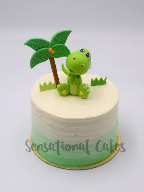 The Sensational Cakes: Cute Dinosaur in green ombre rustic design buttercream cake #dinosaurcake #buttercreamcake 1st Birthday Images, Dinosaur Cake Smash, Dinasour Birthday, Dino Birthday Cake, Dinosaur Cakes, Lemon And Coconut Cake, Boys First Birthday Cake, Dino Cake, Dinosaur Birthday Cakes