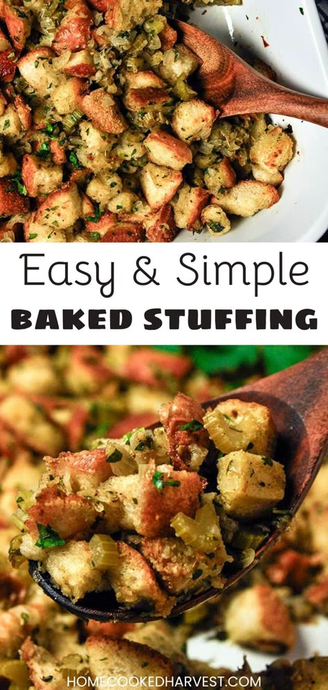 Easy Bread Stuffing Recipes, Stuffing Small Batch, Small Stuffing Recipe, Best Box Stuffing Recipe, Easy Homemade Stuffing Recipe, Easy Stuffing Recipe Simple, Homemade Stuffing Recipe Easy, Home Made Stuffing Recipe, Bread Stuffing Recipes Homemade