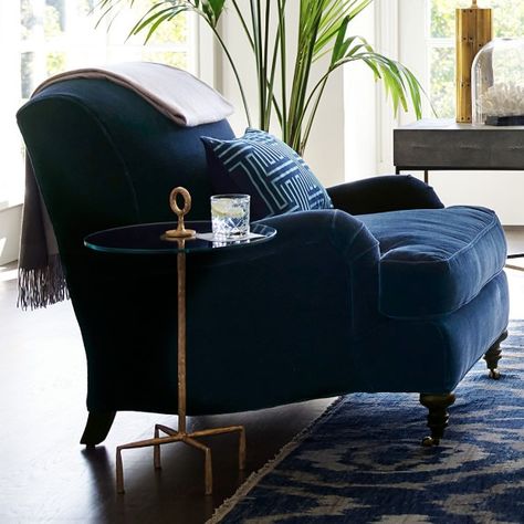 Bedford Chair | Williams-Sonoma Oversized Wingback Chair, Traditional Chairs Living Room, English Sofa Living Room, Comfortable Accent Chairs Cozy, Vintage Chairs Living Room, Two Armchairs Living Room, Blue Accent Chairs For Living Room, Four Chair Conversation Area, Comfortable Chairs For Living Room