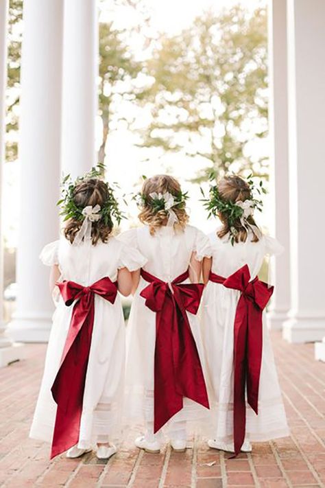 Christmas Wedding Flowers, Christmas Wedding Themes, Christmas Wedding Inspiration, Dressed In White, December Wedding, Winter Wedding Inspiration, Winter Wonderland Wedding, Wedding Flower Girl, Wonderland Wedding