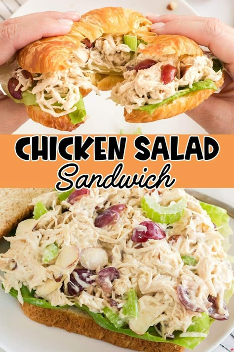 A classic Chicken Salad Sandwich is a creamy, crunchy lunchtime staple. But adding some sliced almonds and grapes to the mix can turn a time-honored favorite into the best Chicken Salad Sandwich recipe with fancy flavor and flair. Best Chicken Salad Sandwich, Cold Chicken Salad, Classic Chicken Salad Sandwich, The Best Chicken Salad, Sandwich Spreads, Classic Chicken Salad, Best Chicken Salad, Salad Sandwich Recipe, Chicken Salad Sandwich Recipe