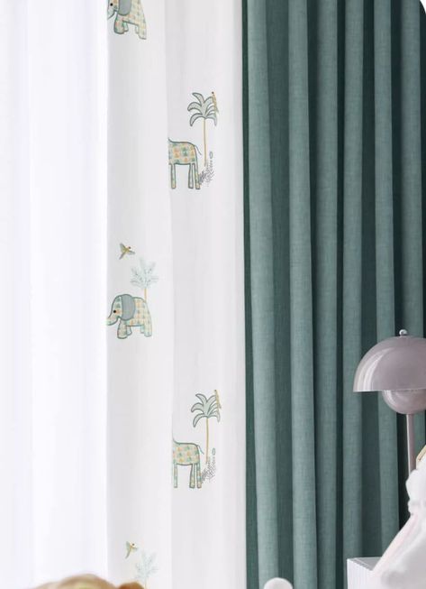 Custom Made Embroidery Elephant and Giraffe Trim Curtain Two Tone Animal Baby Girl Boy Room Drape Drapery Kid Nursery Bedroom Newborn Gift - Etsy Canada Boy Nursery Curtains, Nursery Room Curtains, Bedroom Newborn, Nursery Curtains Boy, Embroidery Elephant, Boys Bedroom Curtains, Elephant And Giraffe, Pinch Pleat Curtains, Nursery Curtains