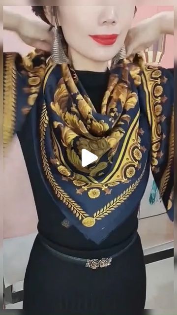 33K views · 1.8K likes | Murier Silk on Instagram: "Do you like this scarf tie?#muriersilk" Head Scarf Outfit, Medieval Dress Pattern, Fold Towels, Scarf Wearing Styles, Ways To Tie Scarves, Silk Scarf Style, Scarf Tie, Ways To Wear A Scarf, How To Wear A Scarf