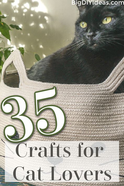 Are you a fan of cats?! Well, you've come to the right place! They're cute, they're cuddly, they... are sometimes jerks. But we forgive them because of the first two things! This list is a collection of amazing crafts and DIY projects that you can do as a cat/craft lover or you can make them for gifts to give out to your friends and family. Give them a try! Diy Cat Lover Gifts, Gifts For Cat Lovers Diy, Cat Crafts To Sell, Diy Cat Gifts, Cat Themed Crafts, Diy Cat Crafts, Cat Craft Ideas, Cat Diy Projects, Cat Themed Furniture