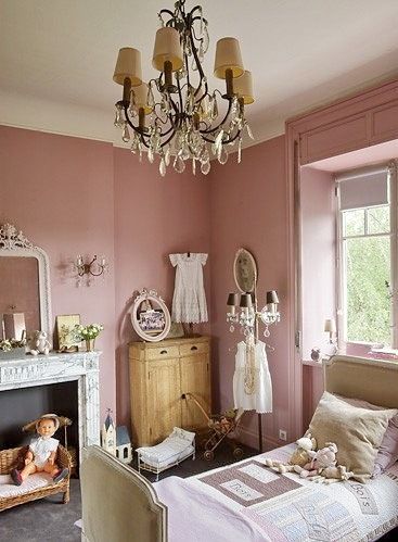 ... Dusty Pink Bedroom, Rose Bedroom, Pink Living Room, Girls Rooms, Big Girl Rooms, Pink Room, Baby Bedroom, Bedroom Paint, Living Room Colors