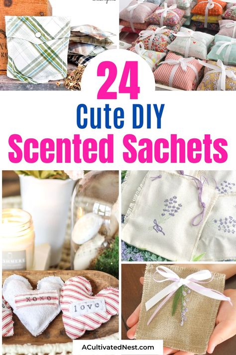 Sew Sachet Bags, Essential Oil Sachets Diy, Homemade Sachet Bags, How To Make Sachets, Sachets Diy How To Make, 2year Birthday, Sachet Packaging Design, Diy Lavender Bags, Diy Sachets