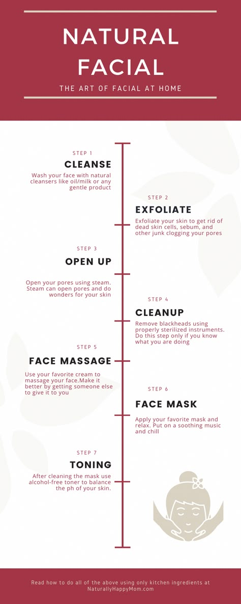 Facial Steps At Home, Facial Steps, Home Facial Treatments, How To Do Facial, Facial Care Routine, Diy Facials, Natural Facial Mask, Facial At Home, Facial Routine Skincare