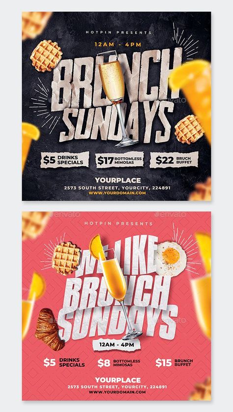 Brunch Social Media Post, Brunch Graphic Design, Brunch Poster Design, Brunch Flyer Design, Design Aesthetic Background, Brunch Menu Design, Flyers Design Ideas, Brunch Poster, Food Design Ideas