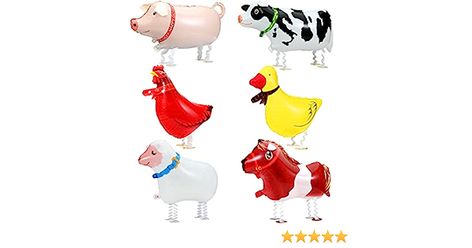 Amazon.com: KESOTE Farm Animal Balloons, 6 Pack Inflatable Farm Animals Walking Balloons for Kids Birthday Party Decorations Farm Animal Birthday Party Supplies : Toys & Games Sheep Balloon, Farm Animal Balloons, Farm Birthday Decorations, Duck Balloon, Animals Walking, Farm Animal Birthday Party, Cute Balloons, Farm Party Decorations, Pig Balloon