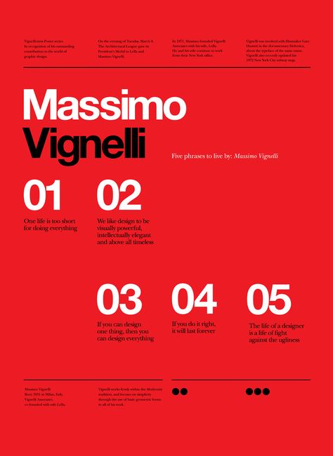 Five Phases - Mssimo Vignelli Vignelli Design, International Typographic Style, Mises En Page Design Graphique, Typography Design Quotes, Graphic Design Style, Massimo Vignelli, Modern Typeface, 타이포그래피 포스터 디자인, Swiss Design