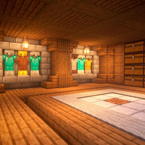 1,495 Likes, 6 Comments - ExecutiveTree-MinecraftBuilds (@executivetree) on Instagram: “Minecraft: Armory and Storage Design  Simple armory design with extra storage, using light sources…” Minecraft Storage, Minecraft Underground, Architecture Memes, Minecraft Houses Survival, Minecraft Interior, Minecraft Interior Design, Easy Minecraft Houses, Cool Minecraft Houses, Minecraft Bedroom