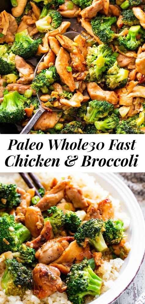 Paleo Chicken And Broccoli, Chicken And Broccoli Stir Fry, Whole30 Dinner Recipes, Whole 30 Meal Plan, Easy Whole 30 Recipes, Whole30 Keto, Whole30 Dinners, Whole 30 Diet, Broccoli Stir Fry