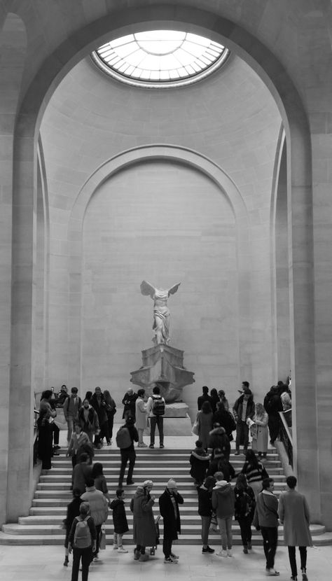 The Victory Of Samothrace, Winged Victory Wallpaper, Winged Victory Of Samothrace Wallpaper, Nike Samothrace, Nike Of Samothrace Tattoo, Winged Victory Of Samothrace Tattoo, Victory Aesthetic, Museum Black And White, Winged Statue