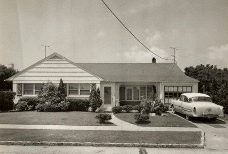 1950s suburban tract house -  with a 1950s car in the driveway...  http://architecture.about.com/od/buildingplans/ss/Mid-20th-Century-Ranch-House-Plans.htm Nancy Core, 1950s Homes, 1950s House, Suburban House, Ranch Style House Plans, Ranch Style Homes, Ranch House Plans, Ranch Style Home, Home Additions