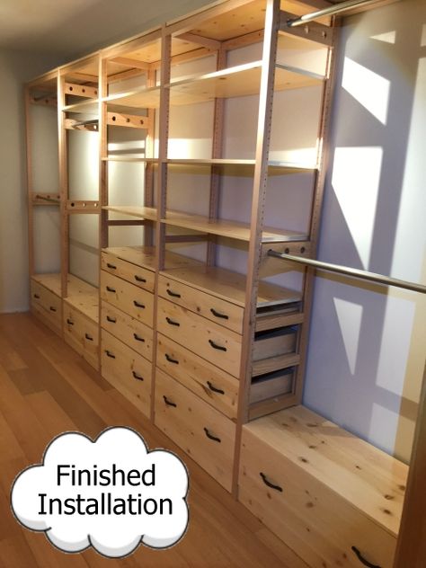 Wood Closet Systems Toxic Free Wood Closet Ideas, Free Standing Closet Ideas, Reach In Closets, Closet Inserts, Mound House, Modular Closet System, Wood Closet Organizers, Modular Closet, Closet Maid