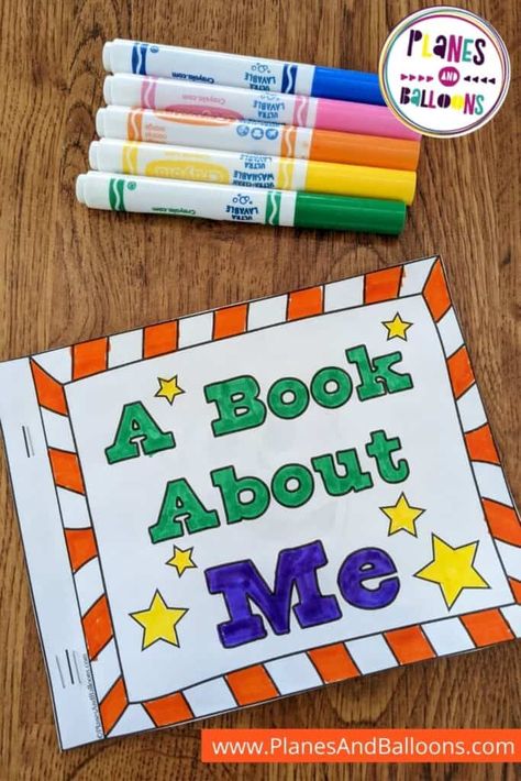 Book Week Activities For Preschoolers, Ideas For All About Me Theme, All About Myself Preschool, My Favorites Preschool Activity, New School Year Activities For Preschool, All About Me Template Kindergarten, 1st Week Of School Crafts, All About Me Books Preschool Free Printable, All About Me Project Middle School