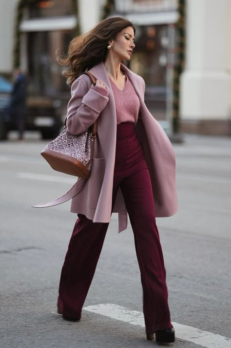 #FashionInspiration #StyleGoals #TrendyLooks #FashionistaFaves #OOTD #FashionForward #InstaFashion #FashionAddict #FashionObsessed #FashionGoals Pink Coat, Trendy Fall Outfits, Mode Inspo, Looks Chic, Work Outfits Women, Professional Outfits, Fall Fashion Trends, Style Mistakes, Classy Women