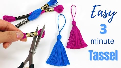 Diy Embroidery Floss Tassel, Tassels Diy Tutorials, Gifts To Sell, Diy Embroidery Thread, Make Tassels, Make A Tassel, Embroidery Floss Crafts, Pompon Diy, Tassel Embroidery