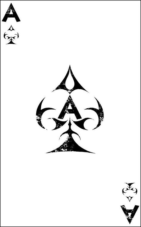 All In Poker Tattoo, Ace Of Spades Card Drawing, Ace If Spade Tattoo, Card Symbols Design, Ace Of Spades Card Design, Ace Card Drawing, Spade Tattoo Design, Ace Spade Tattoo, Ace Card Tattoo Design