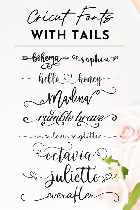 Breathtaking Calligraphy Fonts for Cricut That Will Make Your Jaw Drop Fonts With Tails, Free Fonts For Cricut, Vinyle Cricut, Silhouette Cameo 4, Cricut Maker 3, Idee Cricut, Cricut Hacks, Cricut Wedding, Cricut Explore Projects