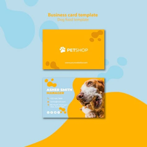 Pet Shop Logo Design, Pet Store Design, Pet Shop Logo, Food Business Card, Voucher Design, Beautiful Logos Design, Visiting Card Design, Dog Business, Business Card Psd