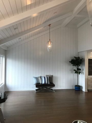 Vaulted Shiplap Ceiling Tall Ceiling Pendant Lighting, Shiplap Vaulted Ceiling Kitchen, Shiplap Vaulted Wall, One Side Vaulted Ceiling Living Room, Shiplap Ceiling Vaulted Bedroom, Beams And Shiplap Ceiling, Shiplap And Beams On Ceiling, Shiplap Living Room Ceiling, Shiplap And Beam Ceiling