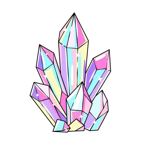 Diamonds, crystals vector drawing Crystals Art Drawing, Crystal Illustration, Gem Drawing, Crystal Tattoo, Crystal Drawing, Diamond Vector, Crystal Stickers, Diamond Drawing, Rainbow Crystal