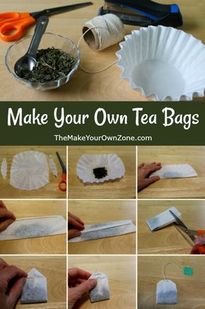 How To Make Your Own Tea Bags - Easy tutorial using coffee filters and loose tea. Perfect as homemade gifts too! Make Your Own Tea, Diy Tea Bags, Lilin Aroma, Books And Tea, Homemade Tea, Herbal Teas Recipes, Make Tea, Tea Diy, Milkshakes