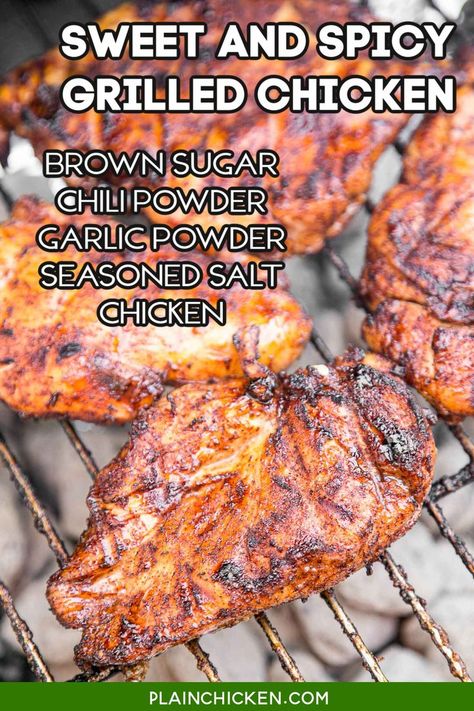 Spices For Grilled Chicken, Marinated Chicken For Grilling, Salt Free Dry Rub For Chicken, Spicy Chicken Rub Recipes, Sweet Chicken Marinade For The Grill, Dry Rub For Grilled Chicken, Sweet And Spicy Dry Rub Chicken Wings, Chicken Thigh Rub Spices, Grilled Chicken Rubs Dry