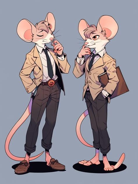 Rat Human Drawing, Mouse Character Design Concept Art, Anthro Mouse Character Design, Mouse Fursona Art, Fantasy Mouse Art, Rat Oc Art, Cute Bear Character Design, Anthropormophic Character Design, Anthropomorphic Animals Art