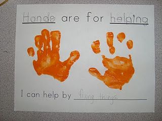 Hh is for "Hands are for helping. I can help by __." Cute connection to service. Hands Are For Helping Craft, Community Helper Handprint Craft, Helping Hands Craft Preschool, Preschool Community Helpers Crafts, Good Samaritan Craft Preschool, Manners Theme Preschool, H Is For, Community Helpers Crafts For Toddlers, Letter H Crafts For Preschoolers