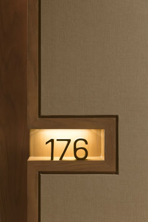 Hotel Doors Design, Room Signage, Hotel Signage, Hotel Room Interior, Door Signage, Hotel Corridor, Corridor Design, Hotel Door, Hotel Room Design