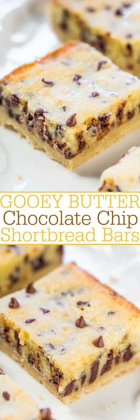 Dessert Bars Recipes Easy, Chocolate Chip Shortbread, Easy Dessert Bars, Weight Watcher Desserts, Future Chef, Texture Contrast, Averie Cooks, Buttery Shortbread, Shortbread Bars