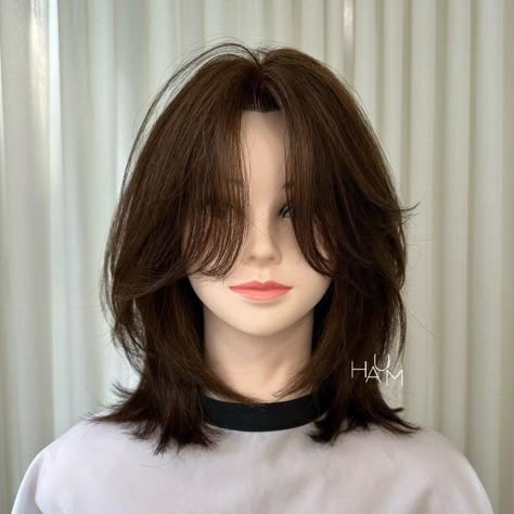 Wolf Haircut On Short Hair, Asian Wolfcut Woman Medium, Haircut For Short Hair Girl, Cute Wolf Cut Short, Cute Haircuts Short Hair, New Hair Trends 2024, Wolf Cut Front View, Wolfcut For Short Hair, Trend Haircut 2024