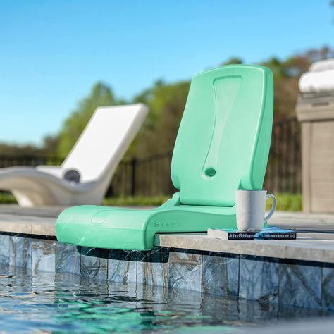 Pool Deck Seating, Fisherman Cabin, Pool Lounge Area, Pool Must Haves, Poolside Chairs, Simple Pool, Inside Pool, Deck Seating, Wish List Items