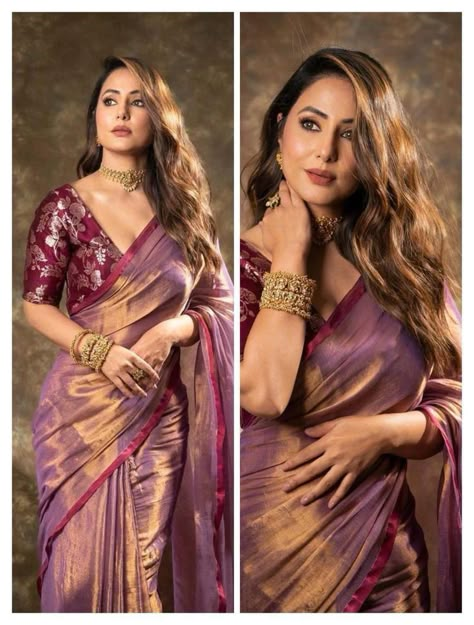 Tissue Saree Look, Saree Wearing Styles, Simple Saree Designs, Saree Looks, Saree Wearing, Fashionable Saree, Traditional Blouse Designs, New Saree Blouse Designs, Blouses Designs