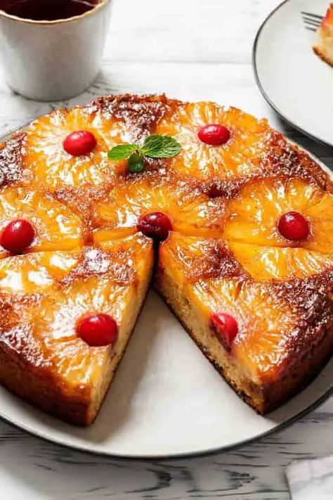 Mary Berry Pineapple Upside Down Cake Easy Upside Down Pineapple Cake, Upside Down Pineapple Cake Easy, Fresh Pineapple Upside Down Cake, February Desserts, Mario Food, Pineapple Upside Down Cake From Scratch, Pretty Pastry, Upside Down Pineapple Cake, Pineapple Upside Down Cake Recipe