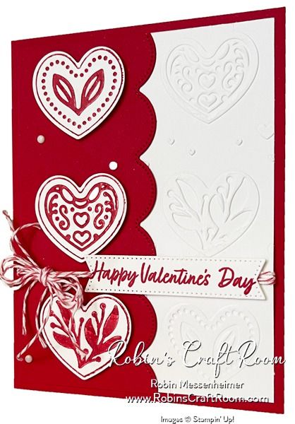 Hybrid Hearts Two Ways by RobinStamps at Splitcoaststampers Valentines 2024, Country Bouquet, Red Accessories, Valentine Cards, Heart Cards, Red Ink, Stamping Up, Embossing Folder, Valentine Day Cards