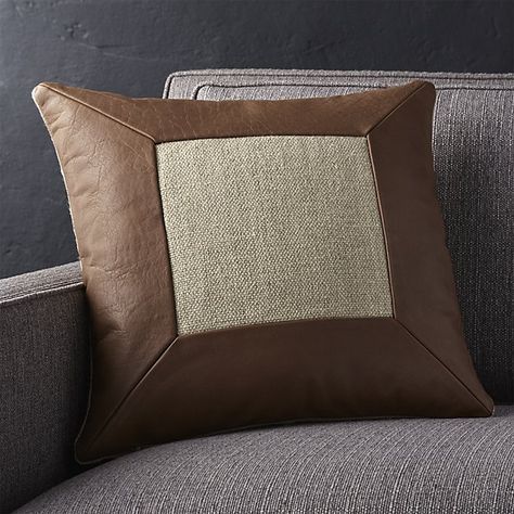 Pillow from Crate & Barrel is no longer available Leather Cushion Covers, Leather Cushions Ideas, Leather Pillows, Designer Bed Sheets, Leather Throw Pillows, Cushion Ideas, Bantal Sofa, Cushion Cover Designs, Pillow Ideas