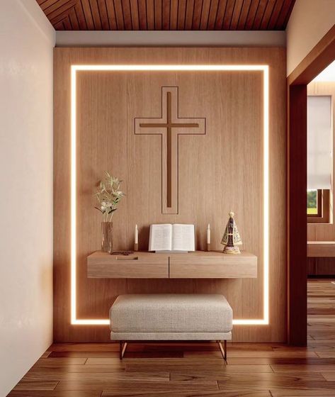 Prayer Altar At Home, Jesus Room Decor, Prayer Room Ideas Catholic, Modern Altar Design, Christian Altar Ideas For Home, Prayer Area Ideas Home Christian, Modern Altar Design Home Catholic, Altar Design Home, Altar Design Home Catholic