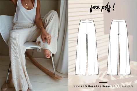 Women Pants Pattern, Sewing Projects Clothes, Free Sewing Pattern, Sew Ins, Free Pdf Sewing Patterns, Pants Sewing Pattern, Couture Mode, Diy Sewing Pattern, Diy Sewing Clothes