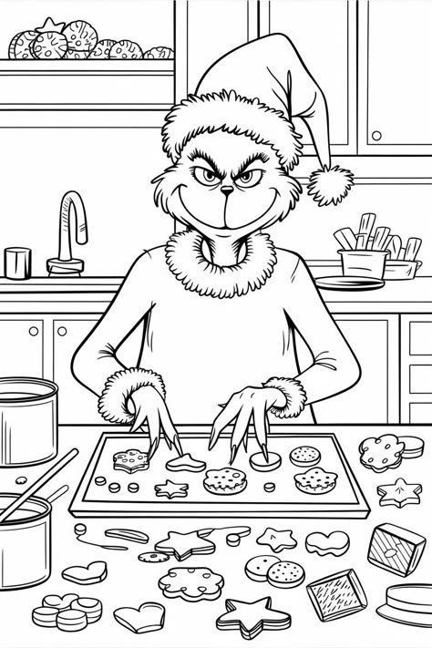 10 Grinch-themed coloring pages to print and color, featuring playful Grinch outlines that make for an exciting and creative holiday activity for adults. Vintage Christmas Coloring Pages Free Printable, Coloring Pages For Adults Christmas, Anime Christmas Coloring Pages, Grinch Class Party Ideas, Christmas Coloring Pages Grinch, Pages For Coloring, Ms Rachel Coloring Pages, Grinch Coloring Pages For Kids, Grinch Activities For Kids Free Printable