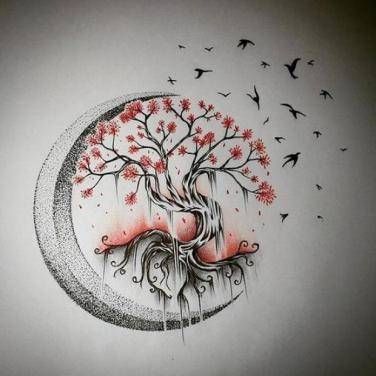 85 Most Beautiful Tree Of LIfe Tattoo Ideas | YourTango Moon Tree Of Life, La Tattoo, Moon Tree, Tree Tattoo Designs, Inspiration Tattoos, Cat Tattoos, Master Drawing, Shoulder Tattoos, Tree Of Life Tattoo