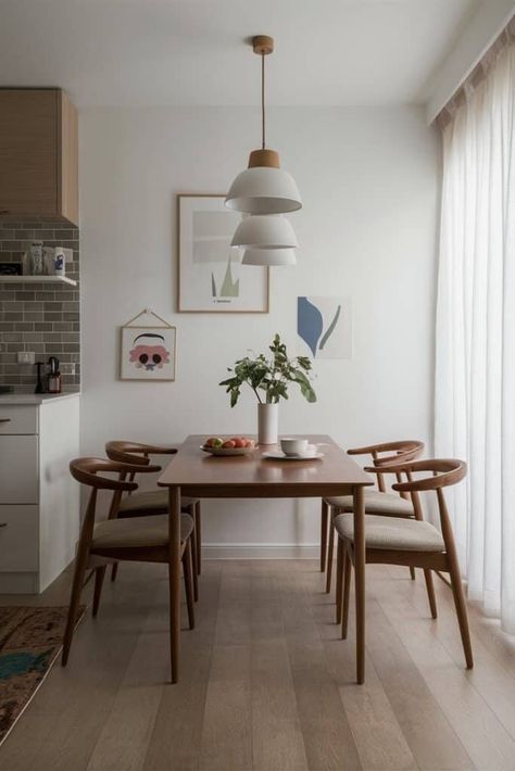 10 Small Dining Table Ideas to Transform Your Space Small Dining Table 4, Kitchen Table For Small Area, Dining Table Pushed Against Wall, Bedroom Dining Table, Small Rectangle Table Kitchen, Two People Dining Table, Slim Dining Table Small Spaces, Small Oak Dining Table, Dining Table For Small Kitchen