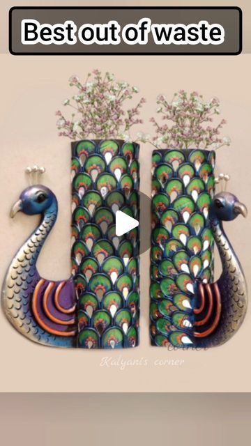 ardhi.kalyani (𝓐𝓶𝓶𝓾𝓵𝓾) on Instagram: "UNIQUE & EASY DIY Peacock wall hanging planter ideas 🤩...Watch step by step tutorial is on my youtube channel "Kalyani's corner" link given in my bio ❤️ 
.
.
.
.
.
.
.
.
#Kalyaniscorner #artist #artistsoninstagram #artandcraft #artwork #art #artoftheday #reelvideo #reelsinstagram #reelsinsta #reelsindia #reels #reelsvideo #trending #trendingcrafts #trendingreels #diyprojects #diy #diycrafts #craftideas #bestoutofwaste #viralreels #viralvideos #walldecoration #wallhanging #handmade #giftideas #handmadegifts #homedecor" Unique Best Out Of Waste Ideas, Best Out Of Waste Ideas Unique For Competition, Best Out Of Waste Ideas For Competition, Best Out Of Waste Ideas Unique, Hanging Planter Ideas, Wallhanging Handmade, Peacock Wall Hanging, Best Out Of Waste Ideas, Diy Peacock