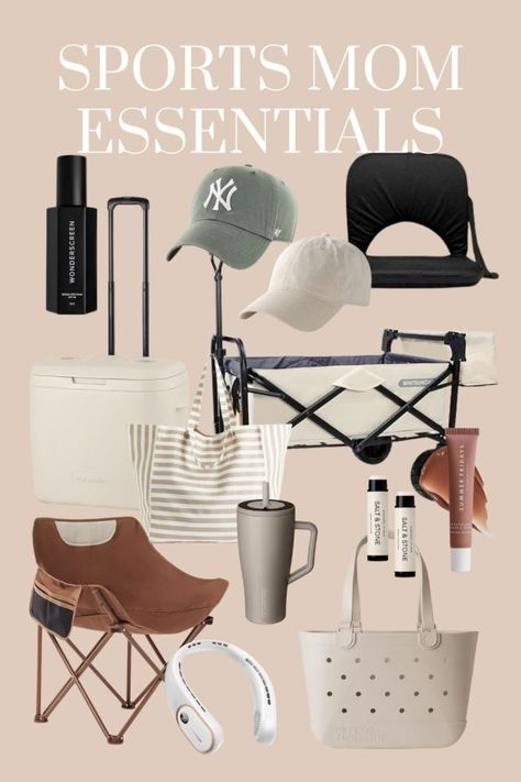 Sport Mom Aesthetic, Sports Mom Aesthetic, Sport Mom, Mom Essentials, Soccer Mom Essentials, Sports Mom Essentials, Sports Mom Must Haves, Travel Softball Mom Must Haves, Sport Mom Bag Essentials