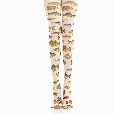 Women Tights Harajuku Fish Print | Tights Women Leggings | Pantyhose Leggings - Women - Aliexpress Funky Tights, Cool Tights, Moda Grunge, Print Tights, Silly Clothes, Printed Tights, Y2k Aesthetic Outfits, Patterned Tights, Style Japonais