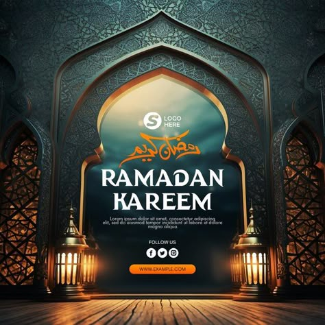 Psd ramadan kareem traditional islamic f... | Premium Psd #Freepik #psd Islamic Social Media Post Design, Islamic Post Design, Islamic Social Media Design, Islamic Graphic Design, Ramadan Ads, Nuzul Quran, Islamic Poster Design, Islamic Flyer, Creative Social Media Post Design