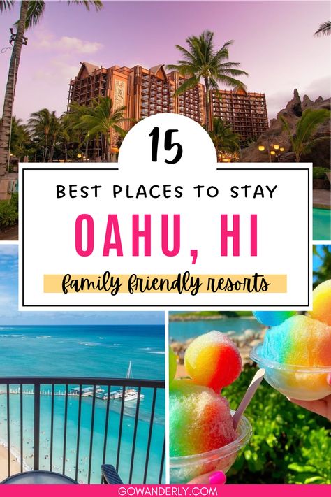 Find 15 top places to stay in Oahu with kids, perfect for family-friendly vacations and kid-friendly resorts. Best Family Vacations With Kids, Family Vacations With Kids, Hawaii With Kids, Hawaii Family Vacation, Hilton Hawaiian Village Waikiki, Vacations With Kids, Hawaii Trip Planning, Kid Friendly Resorts, Best Family Resorts